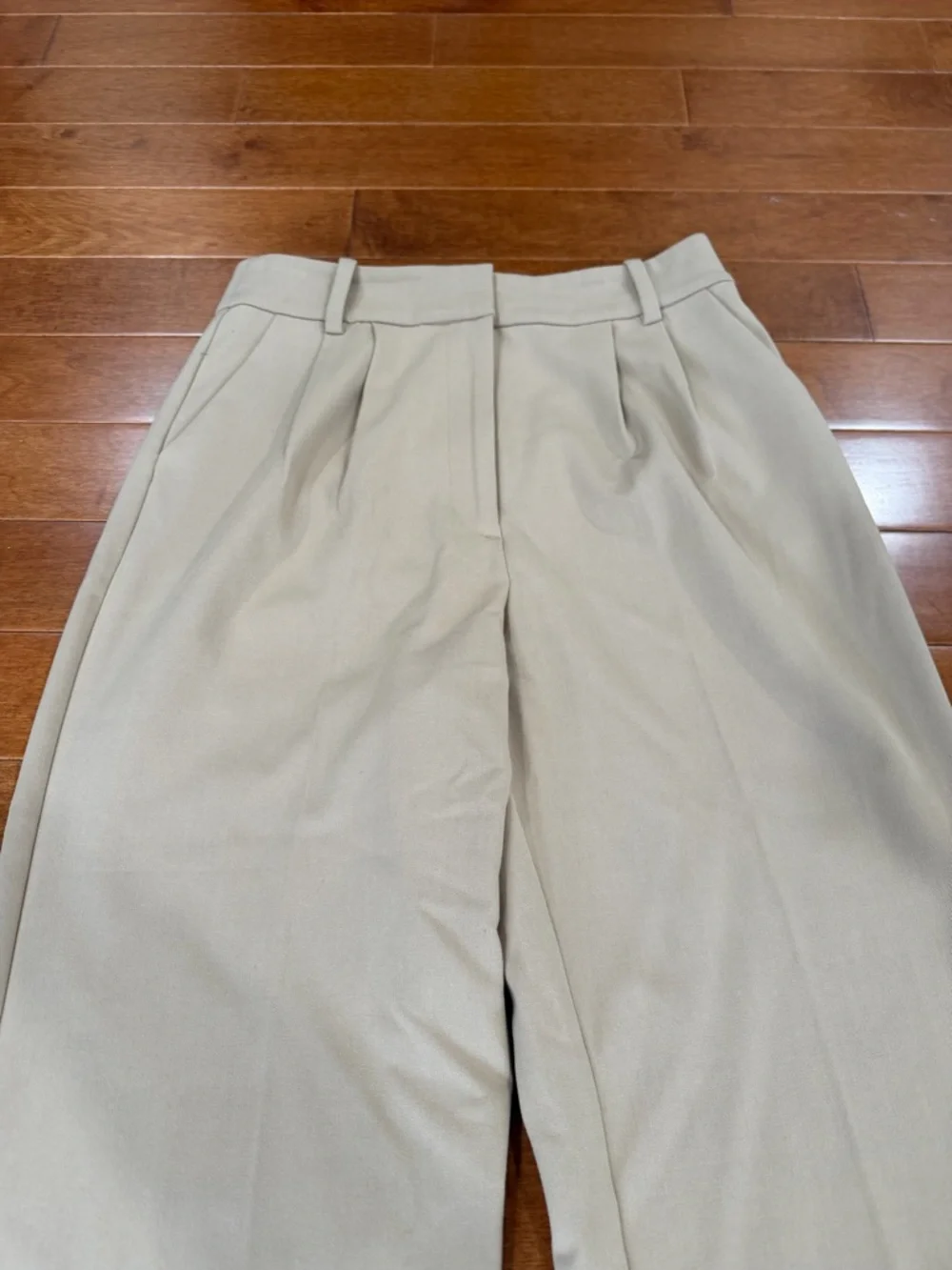 Favorite Daughter Beige Pleated Wide Leg The Favorite Pants Sz. 8 - Picture 3 of 5